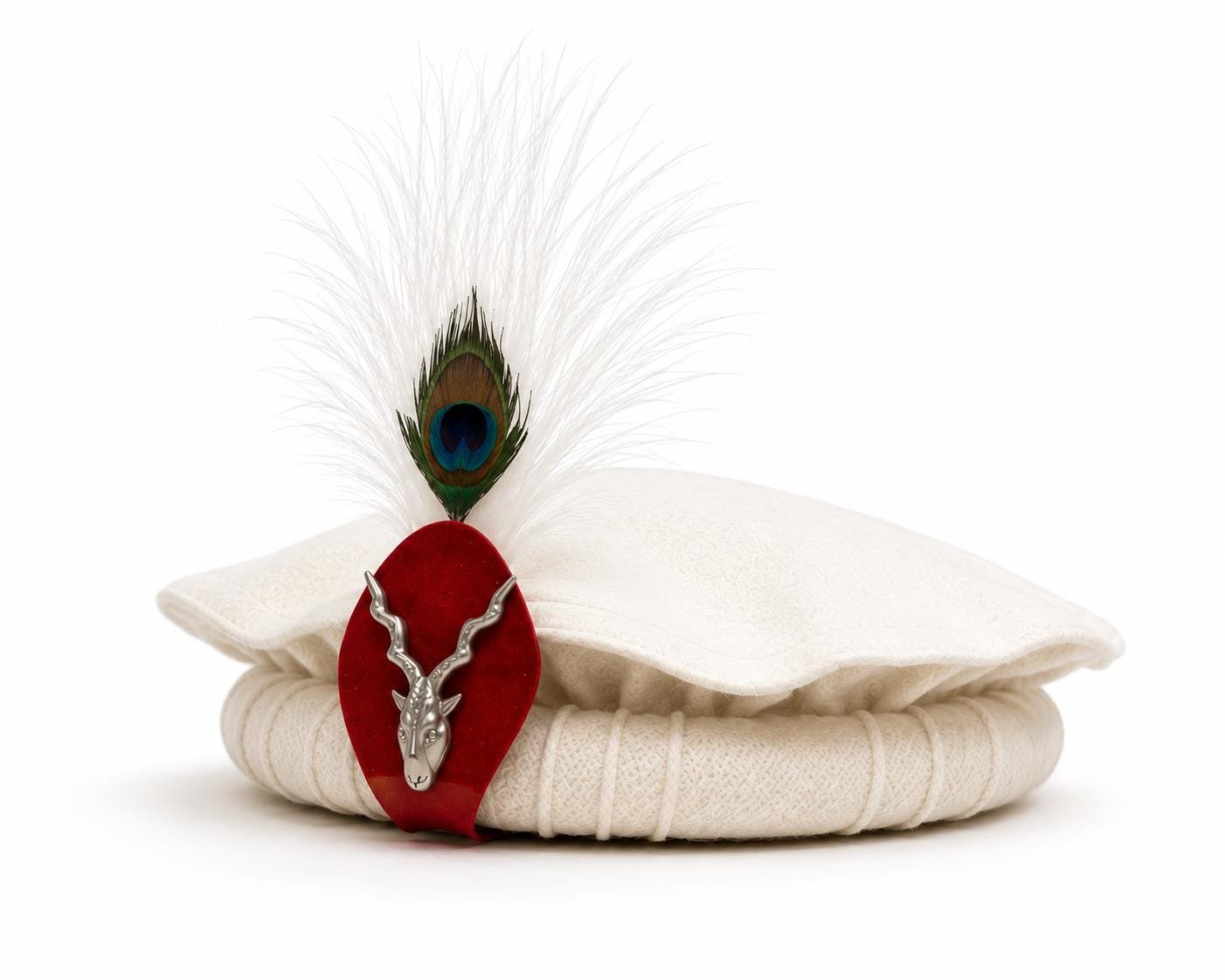 Traditional Chitrali Cap with Feather and Markhor – Premium Quality